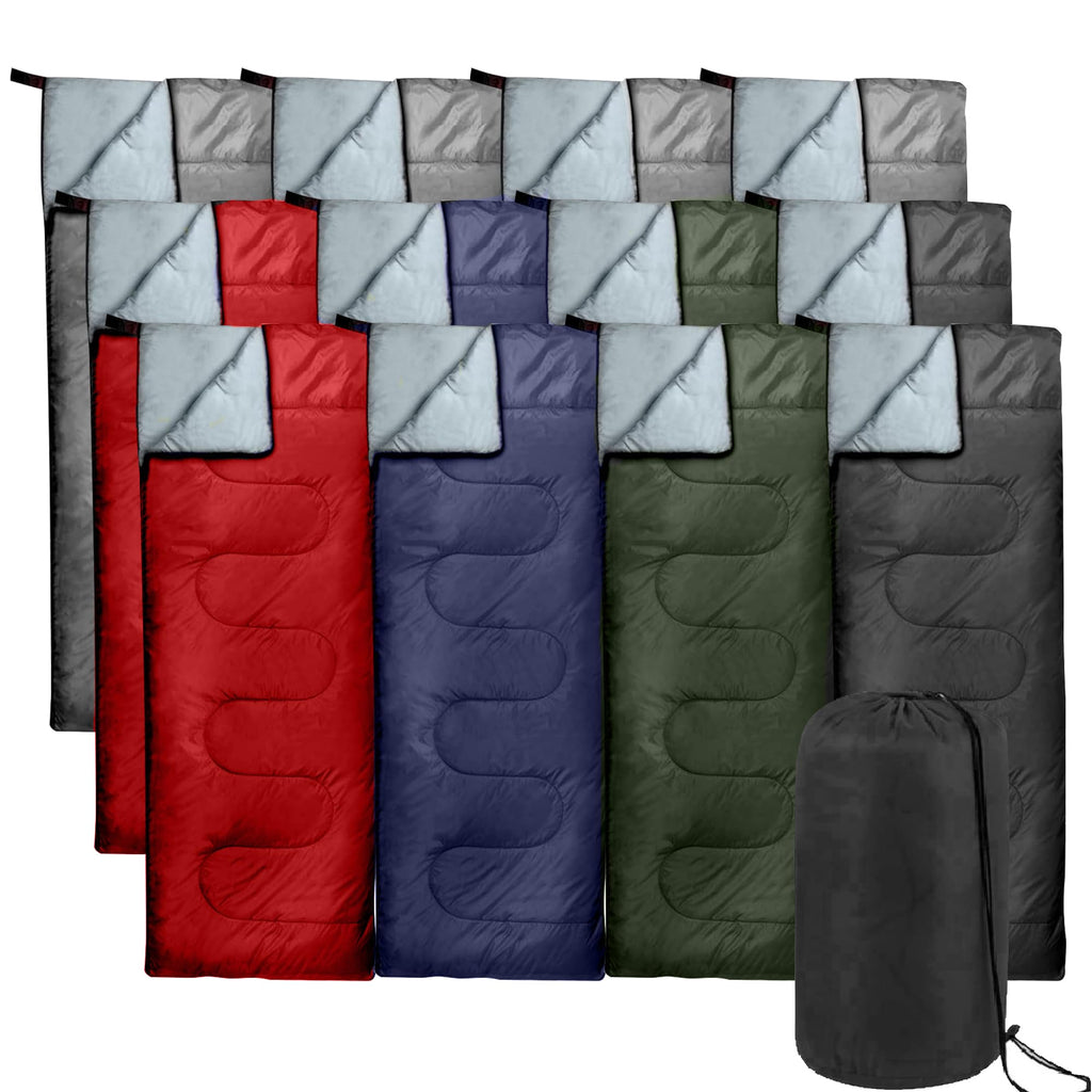 Sleeping Bags Bulk 10 Pack Envelope Sleeping Bags, 4 Seasons Warm Or Cold Lightweight Indoor Outdoor Sleeping Bags For Adults, B