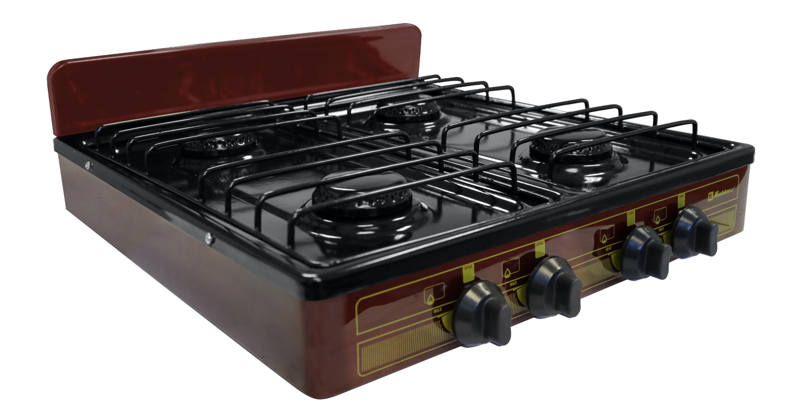 Koblenz Victoria 4-Burner Gas Stove, Portable, Porcelain Cover And Four 16,000 Btu Burners, Bronze Stove For Propane Gas, 20.8''