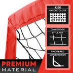 Runbow 5X3 Ft Portable Kids Soccer Goal For Backyard Small Children Practice Soccer Net With Carry Bag (5X3Ft, Red, 1 Pack)