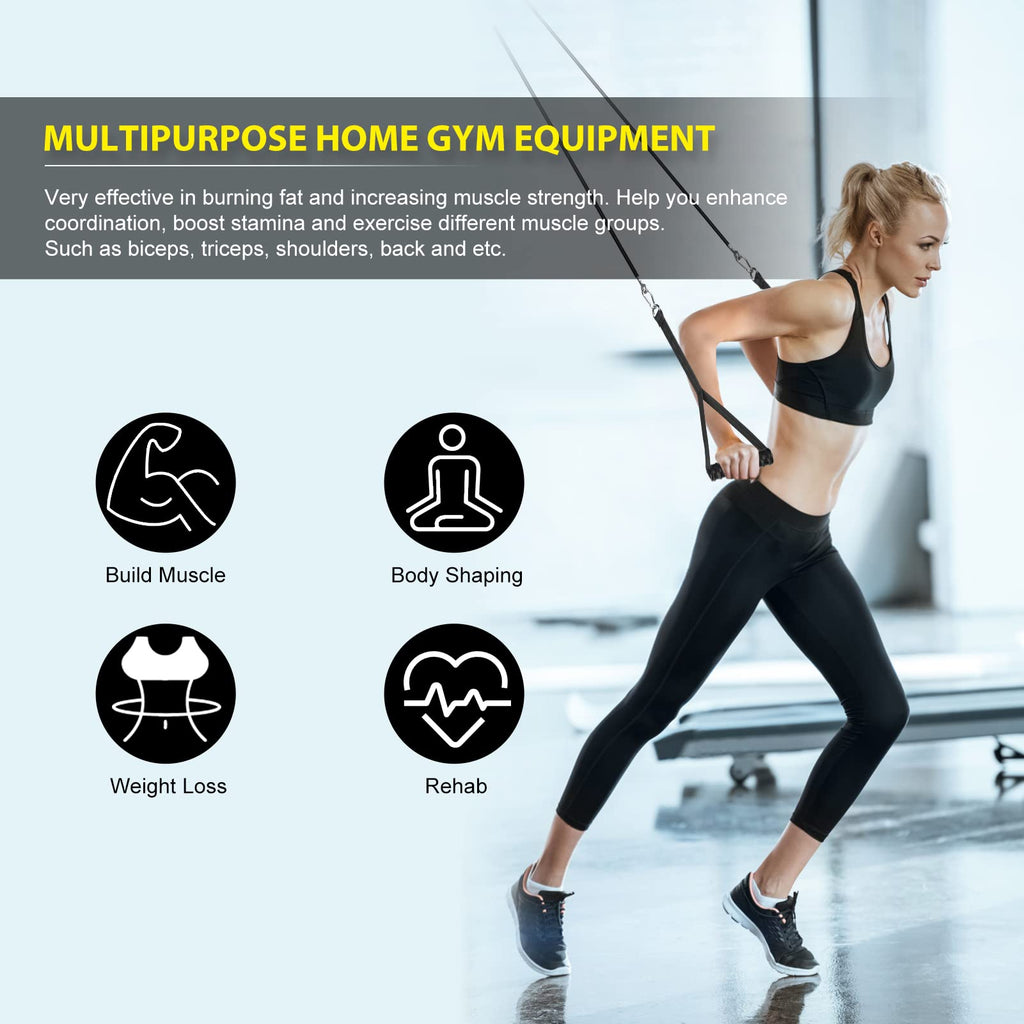 Weight Cable Pulley System Gym, Cable Weight Pulley System Attachments For Home Gym With Handle Pulley System Gym Lat Pull Down,