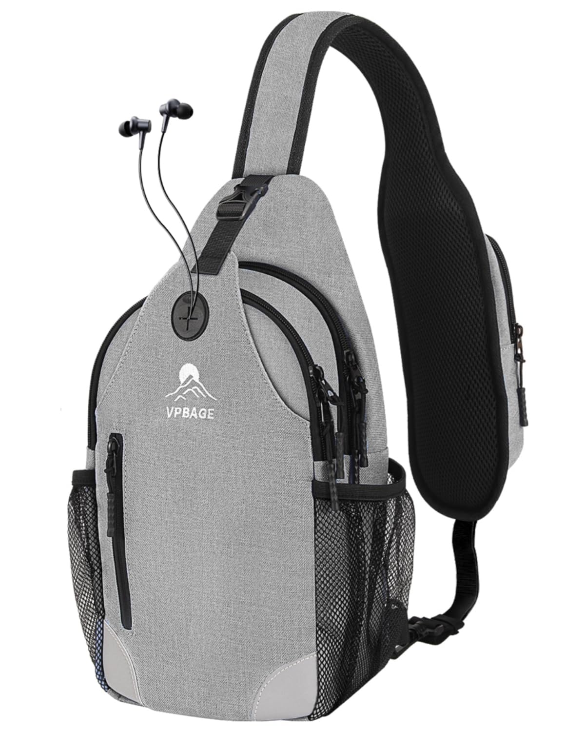 VPBAGE Sling Bag for Men and Women, Crossbody Hiking Daypack/Chest Bag/Shoulder Bag, Small Backpack for Travel, with Chest Phone