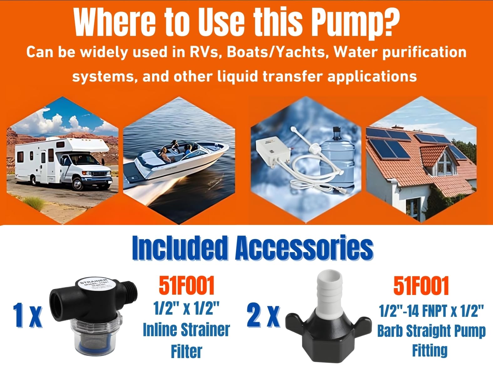 24V Seaflo 42-Series Water Pressure Diaphragm Pump W/Variable Flow For Reduced Cycling - 24V, 3.0Gpm, 55Psi