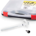 Amazama Tent Stakes - 16 Heavy-Duty Ground Screw Anchor Pegs - Galvanized - Non Rust - Perfect For Yard, Garden, Awning & Canopy