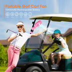 Ronyila Magnetic Cruise Fan,Magnetic Golf Cart Fan, 10400Mah Worksite Golf Cart Fans 180Rotation,Lantern