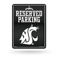 Rico Industries NCAA Washington State Cougars Metal Parking Sign 8.5 x 11 Carbon Fiber Metal Parking Sign - Great for Man Cave, 