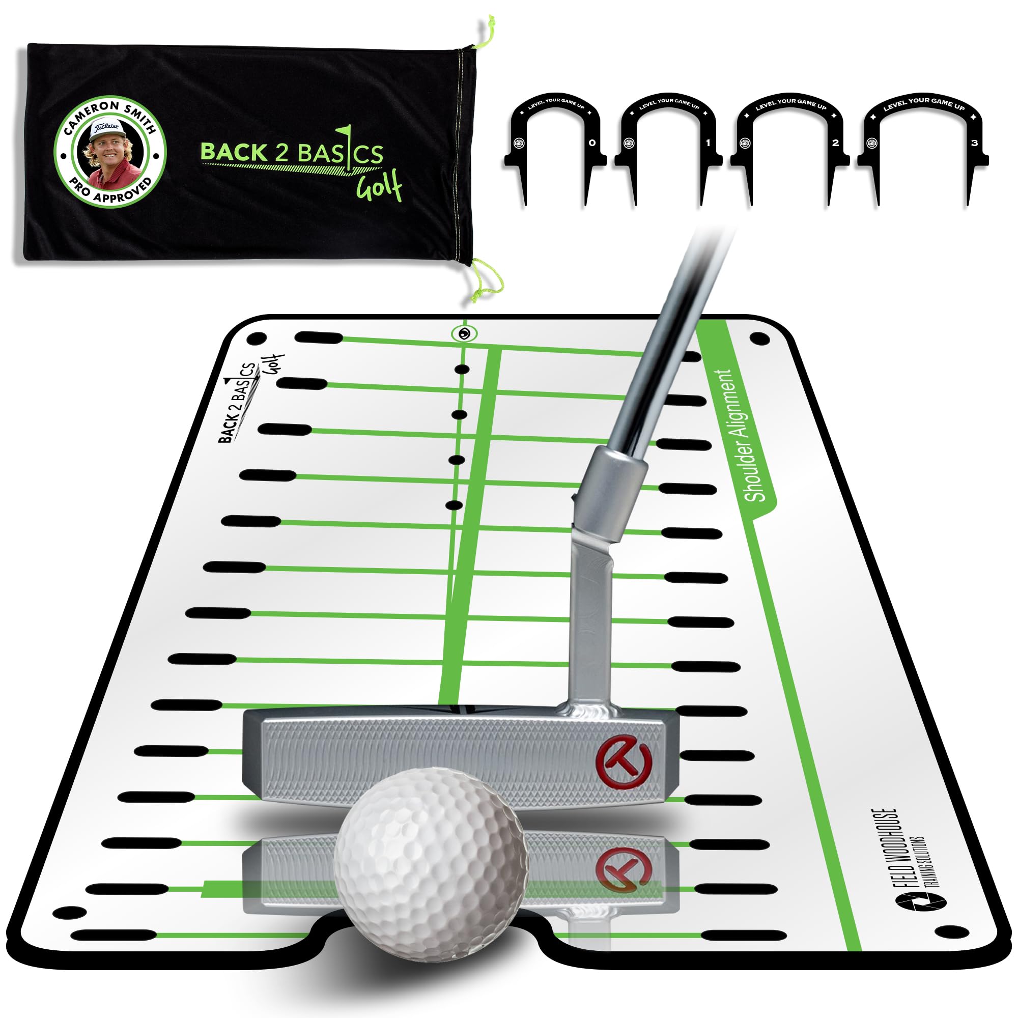 BACK 2 BASICS Golf Putting Mirror Golf Putting Aid Putter Practice Dual Sided Alignment Tool Indoor Training Posture Arc Mirror 