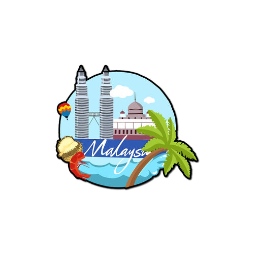 95MILES GARMENTS Malaysia Fridge Magnets for Home Office Kitchen Refrigerator Door Wooden Decor Souvenir Gift (L x H 3 x 2.5 Inc