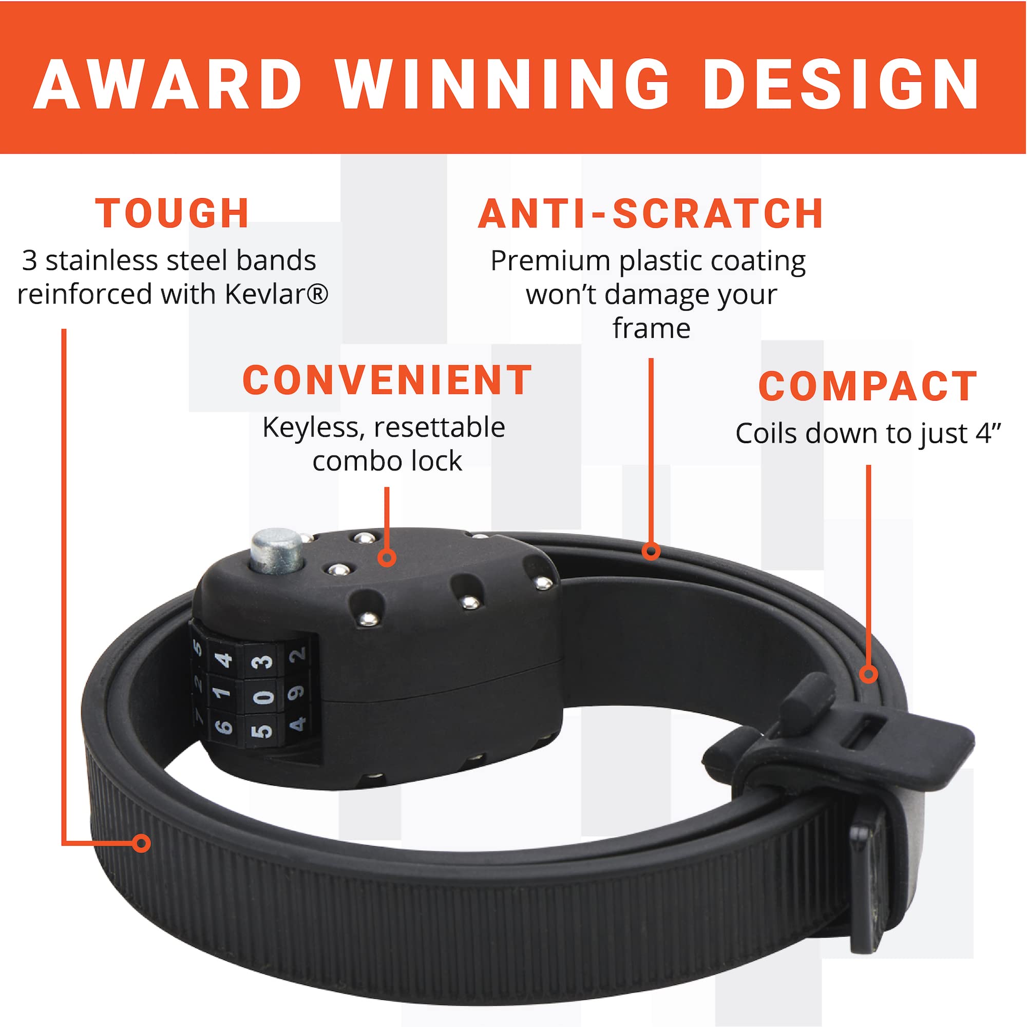 Ottolock Combination Bike Lock | Lightweight, Compact & Easy To Use | Theft Deterrent For Quick Stops | Cycling & E-Mobility (St