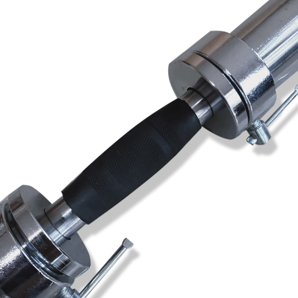 Cap Barbell Olympic Solid 20'' Dumbbell Handle With Rubber Grips, Chrome (Obis-20Mbr)
