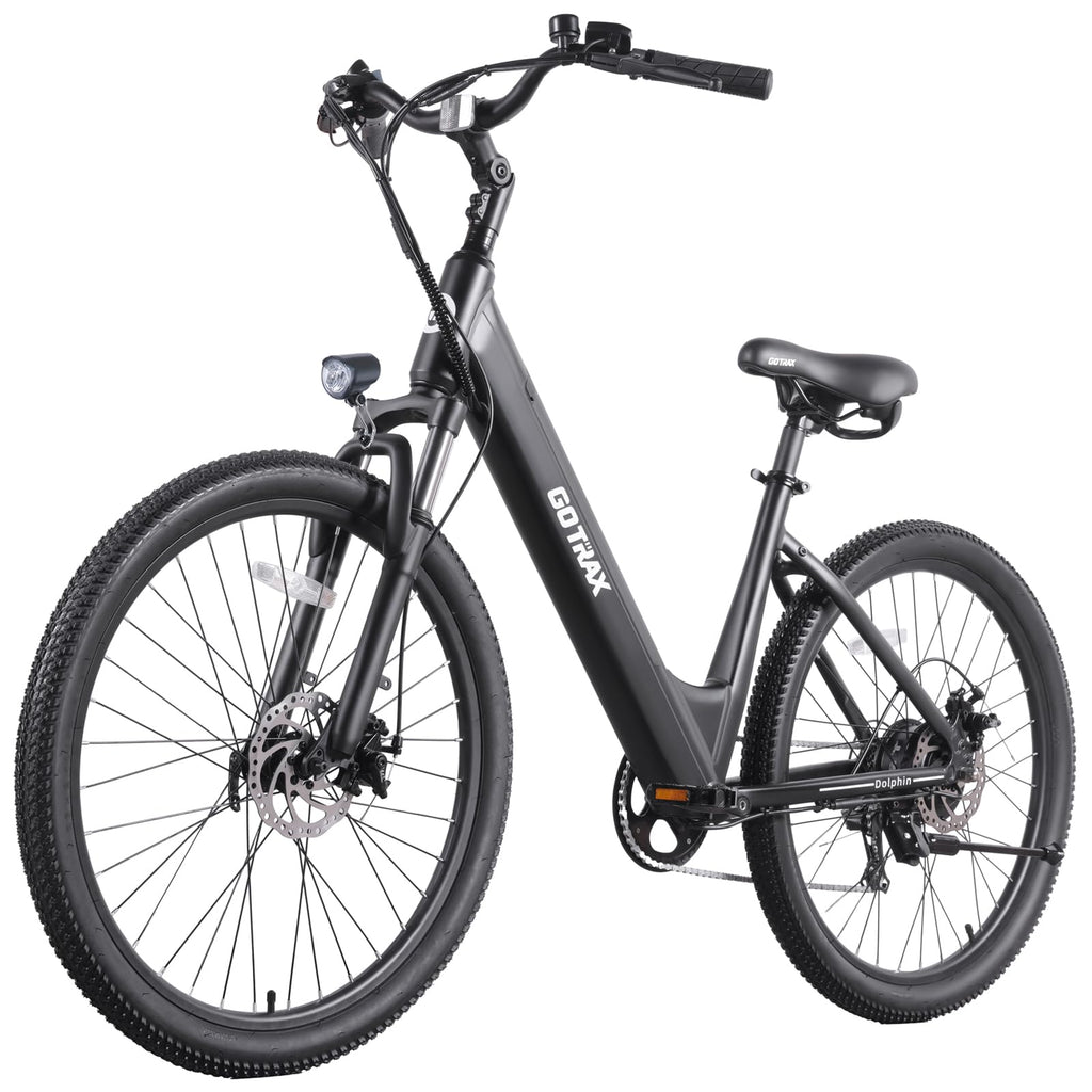 Gotrax 26 Electric Bike, Max Range 30Miles(Pedal-assist1) & 15.5/20Mph Power by 250/350W, 3 Riding Modes & Adjustable Seat, 7-Sp