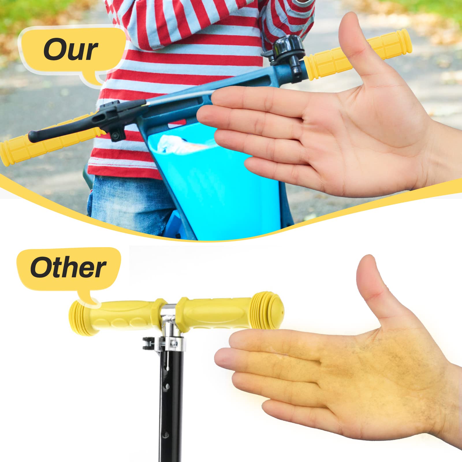 Coolrunner Bike Handlebar Grips, Bicycle Grips For Kids Girls Boys, Non-Slip Rubber Mushroom Grips For Scooter Cruiser Seadoo Tr