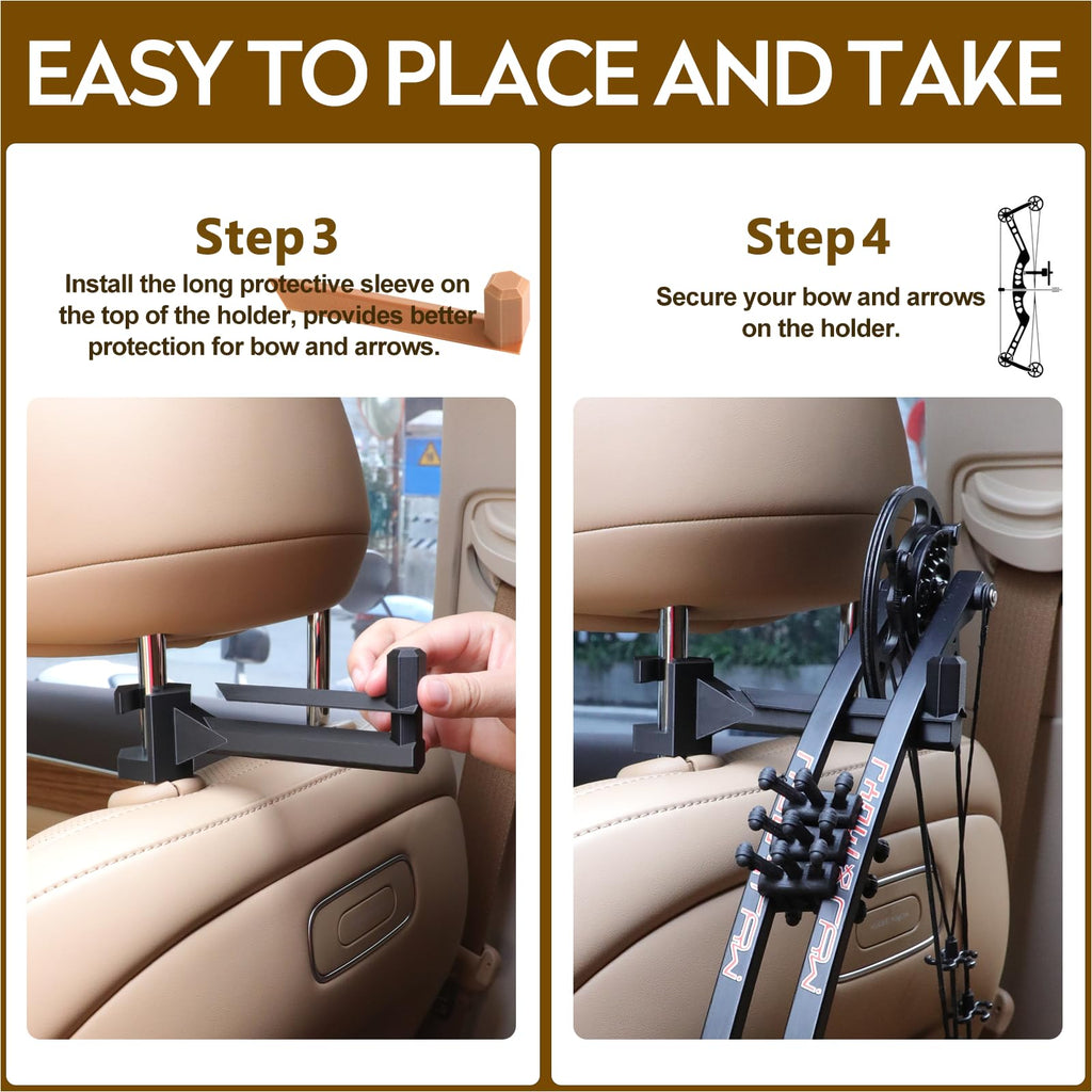 2 Set Bow Hanger for Truck Portable Bracket Bow Buddy Universal Compound Bow Headrest Holder for Vehicle Storage and Hunting Tra