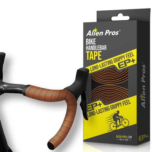 Alien Pros Bike Handlebar Tape Brown New Model Ep+ (Set Of 2) - Wrap Your Bike For An Awesome Comfortable Ride - Enhance Your Bi