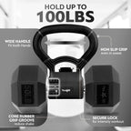 Yes4All Kettle grip, Kettlebells Dumbbell Grip Handle, Convert Dumbbells into Kettlebell, Portable Dumbbell Converter Weight Gri