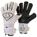 Renegade GK Triton Polaris Goalie Gloves with Pro-Tek Fingersaves | 3.5+3mm Super Grip| White & Black Soccer Goalkeeper Gloves (