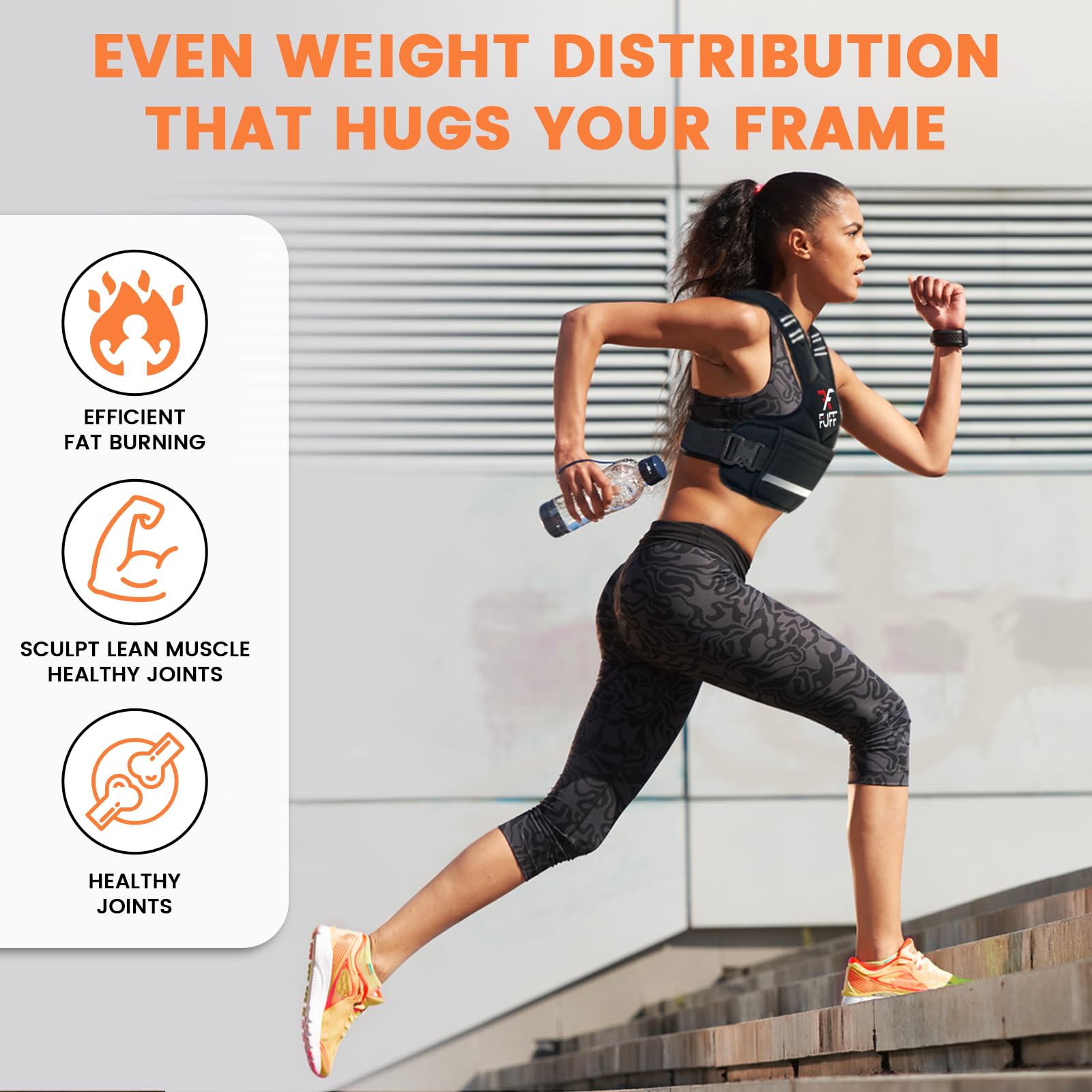 FUFF Weighted Vest Woman, 4-10 Lb Adjustable Weight Vest for Women Men, Female Strength Training Body Vest for Walking Exercise