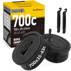 Lotfancy 28'' 700X35/37/38/40/42/43C Bike Tubes, Packof 2, 48Mm Schrader Valve, 700C Road Bicycle Tire Tube