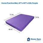 Tumbl Trak Home Practice Mat, 4 Ft X 6 Ft X 6 In, Soft Pillow Mat, Thick Gymnastics Landing Mat For Home(Purple)