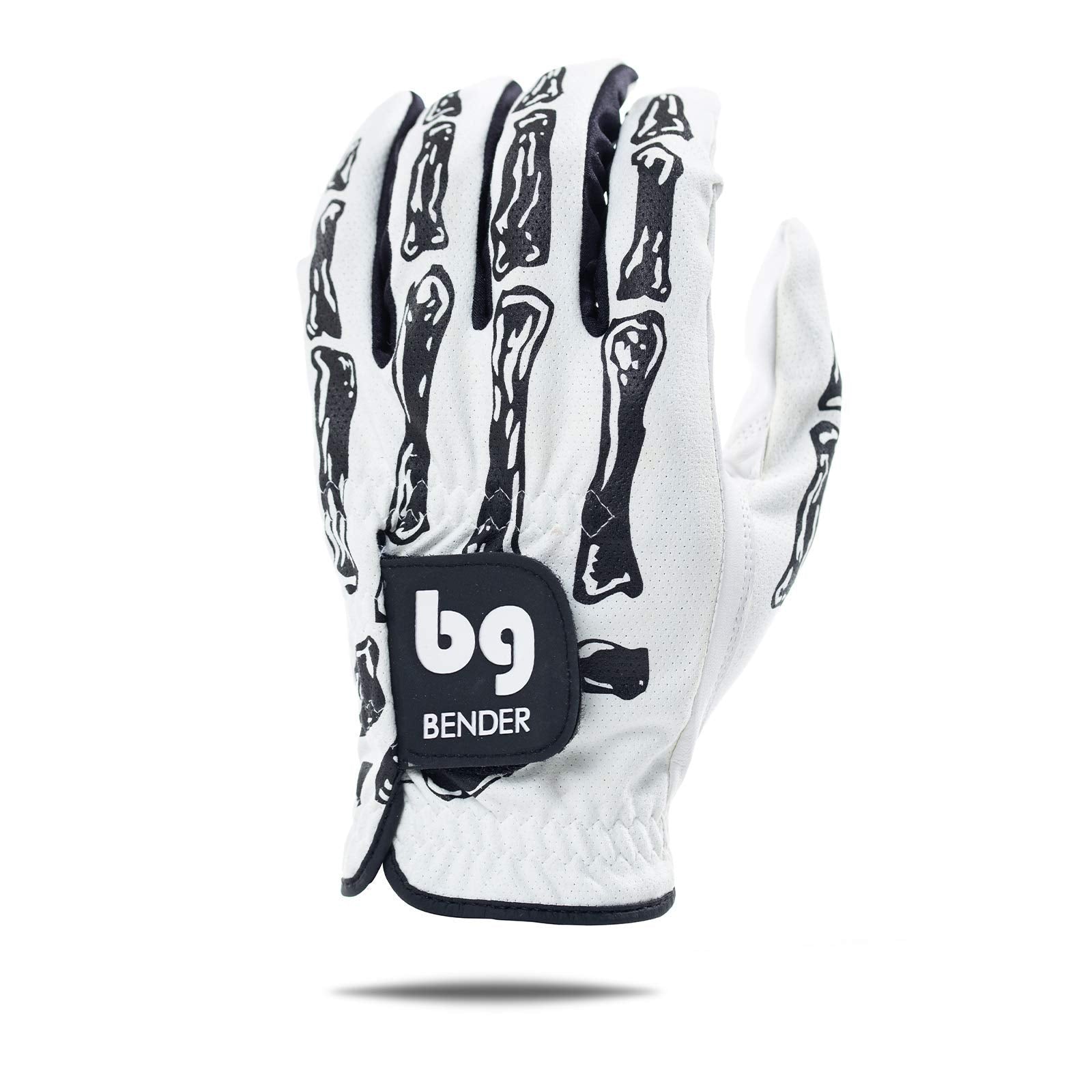 Bg Bender Golf Glove  Wear On Left  (White Bones, Mens Small)