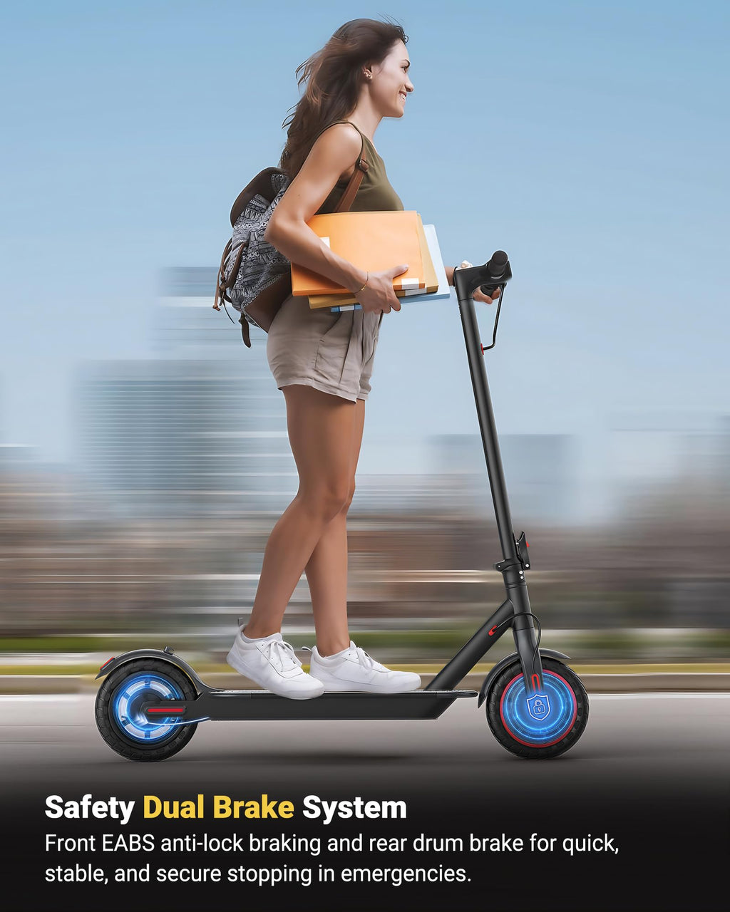 MAXSHOT V7 Electric Scooter, 350W Powerful Motor, 16MPH Top Speed,16Miles Long Range, 8.5 Solid Tires Folding Commuter Escooter