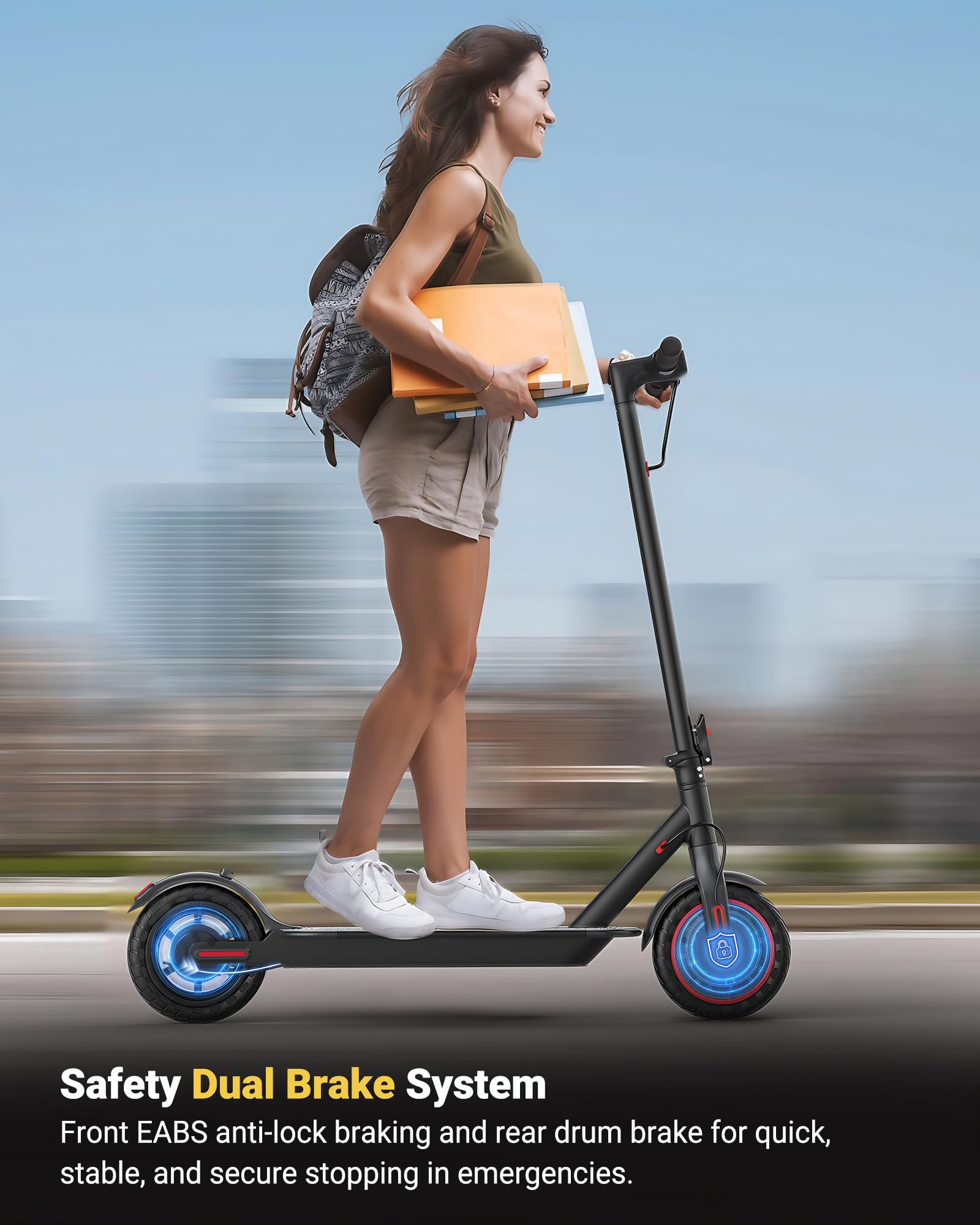 MAXSHOT V7 Electric Scooter, 350W Powerful Motor, 16MPH Top Speed,16Miles Long Range, 8.5 Solid Tires Folding Commuter Escooter