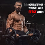 Beast Rage Wrist Wraps Weight Lifting Training Muscle Building Performance Fitness Training Gym Straps Thumb Loop Support Stretc