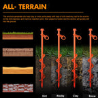Zhengmy 12 Pcs Ground Anchors Screw In, 12 Inch Heavy Duty Tent Stakes With Trampoline Anchor Hook Ground Stakes For Camping Ten