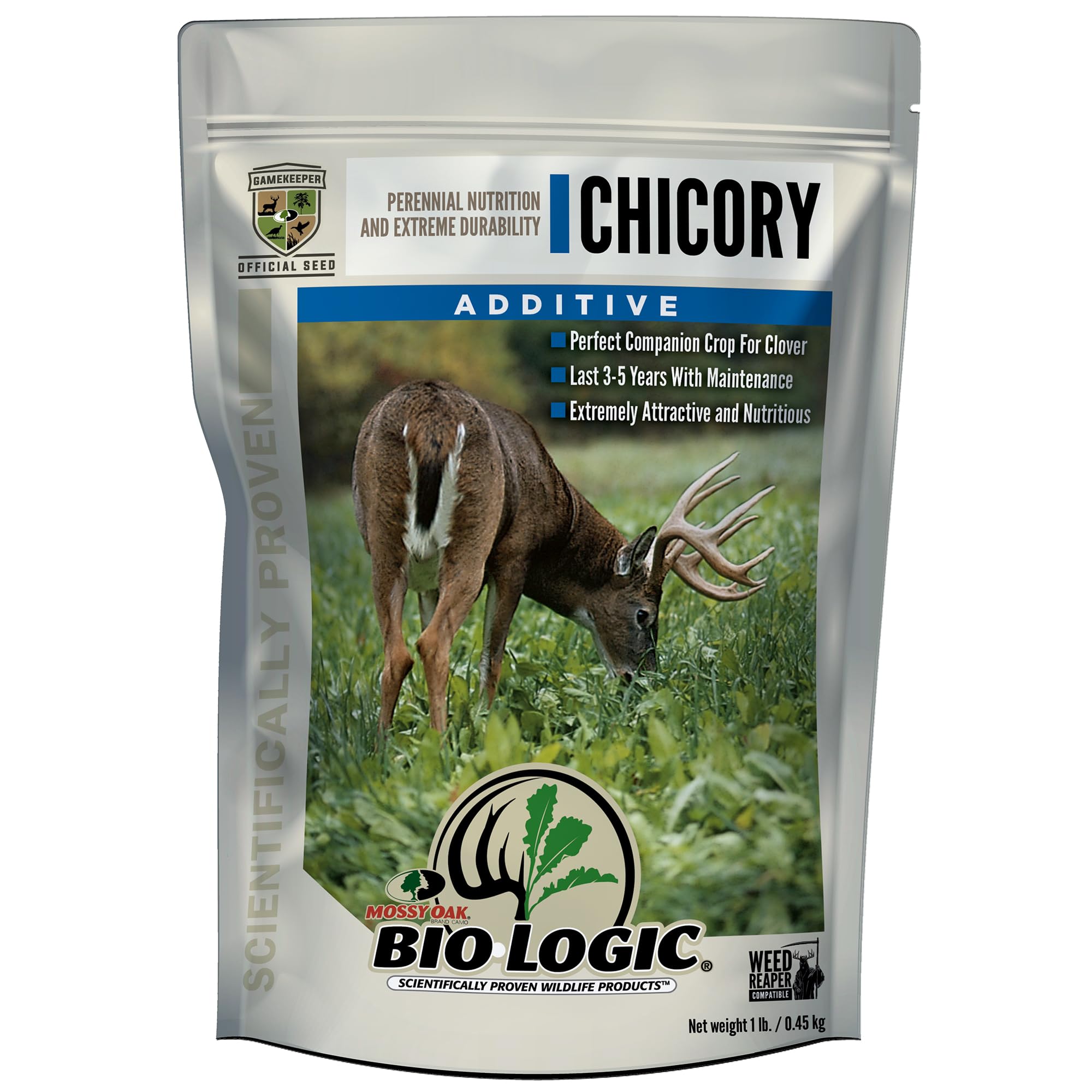 BioLogic Chicory Food Plot Performance Additive, Chicory Cultivars Additive Seed, Protein Source Ideal for Dry Areas, 1 lb Bag P