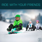 Gizmo Riders Stratos Snow Bobsled for Kids- 2 Person Steerable Snow Sled for Ages 3 and Up (Nimbus Ice Blue), (GRSTR-ASSORT)