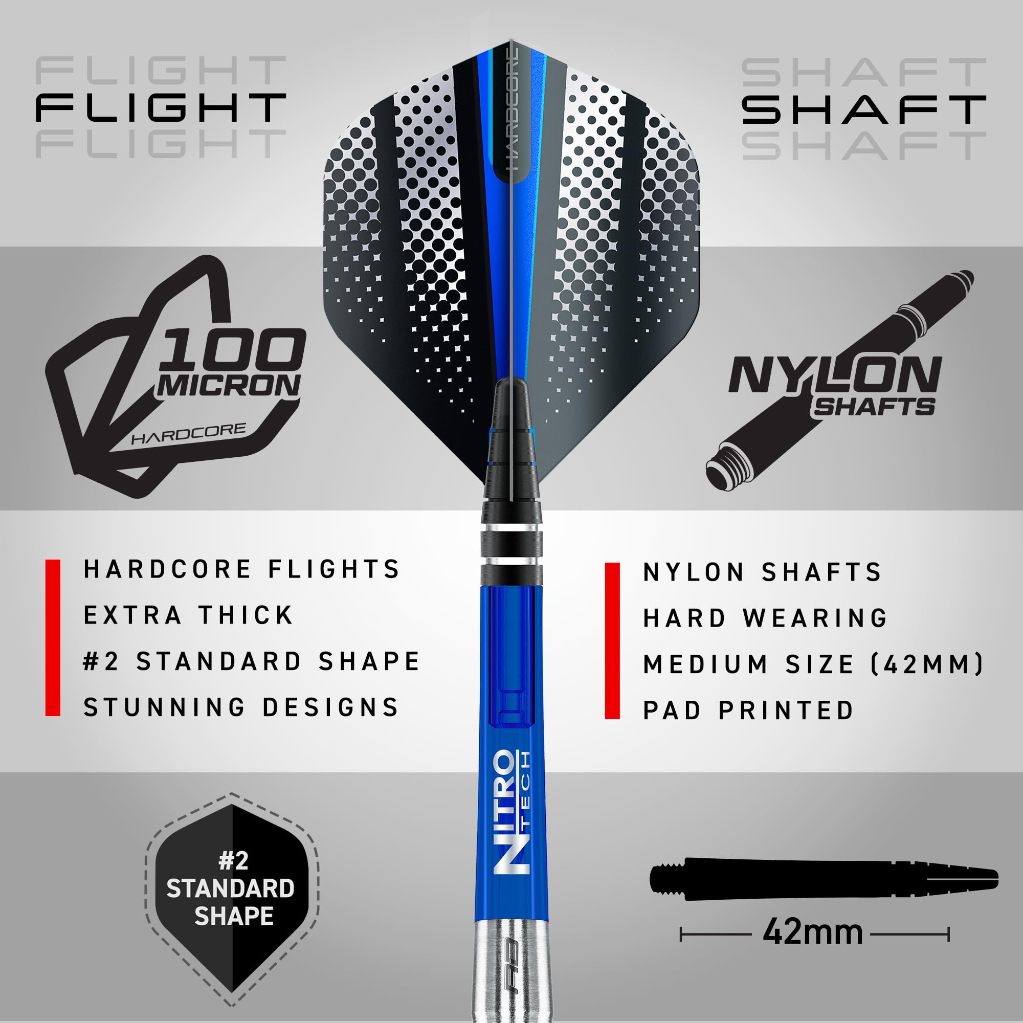 Red Dragon Razor Edge Original 33G Tungsten Darts With Flights And Stems