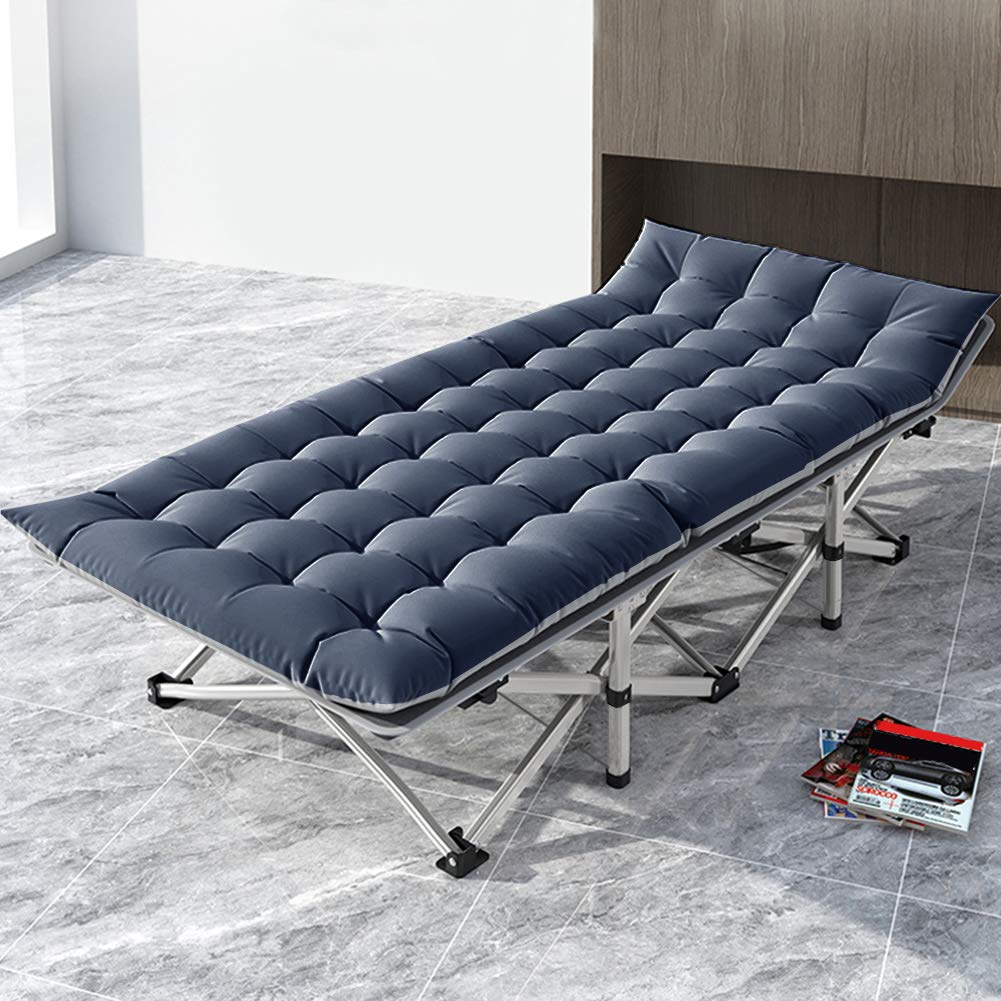 Naizea Folding Camping Cots For Adults, Folding Cot With Mattress Camping Bed Camp Cot Portable Military Cot, Double Layer Oxfor