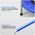 SereneLife 36 Mini Foldable Toddler Trampoline with Handle Bar, Rebounder Trampoline for Kids, Indoor/Garden Fitness & Play, Exe