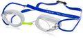 Arena Tracks Swim Goggles, White  Clear  Blue, Non-Mirror Lens