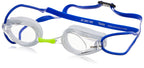 Arena Tracks Swim Goggles, White  Clear  Blue, Non-Mirror Lens