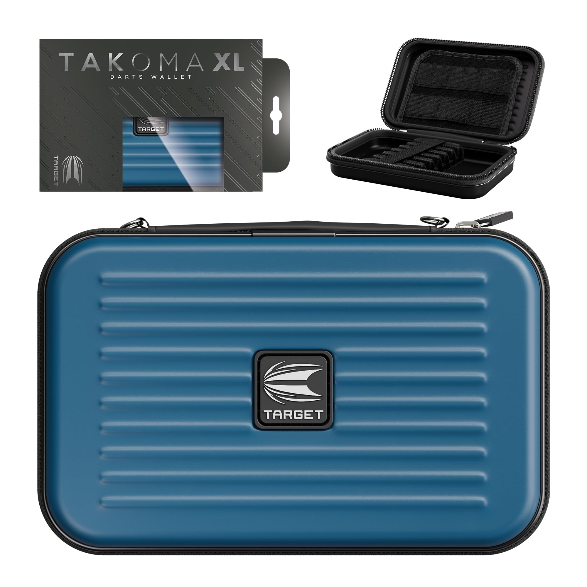 Target Darts Takoma XL Darts Wallet Case, Blue - Holds 6 Darts, Protective EVA Holder with Double Zip Lock Pouches - Professiona
