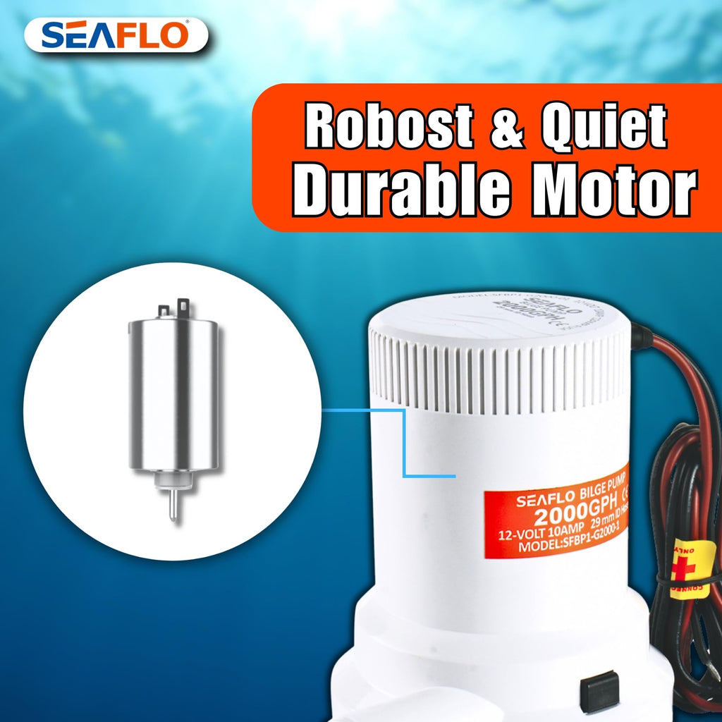 Seaflo Non Automatic Bilge Pumps For Boats 2000 Gph 12V Boat Marine Plumbing Electric