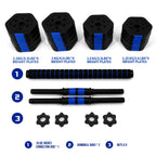 Vivitory Dumbbell Sets Adjustable Weights, Free Weights Dumbbells Set With Connector, Non-Rolling Adjustable Dumbbell Set, Weigh