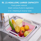 Montnorth Dishpan For Washing Dishes,9L Collapsible Dish Tub Portable Sink,Wash Dish Basin,Foldable Laundry Tub,Washing Basin Wi