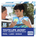 Oceans7  Us Coast Guard-Approved, Type Iii -  Youth Life Jacket  - Personal Flotation Device With With Comfortable Flex-Form-Fit