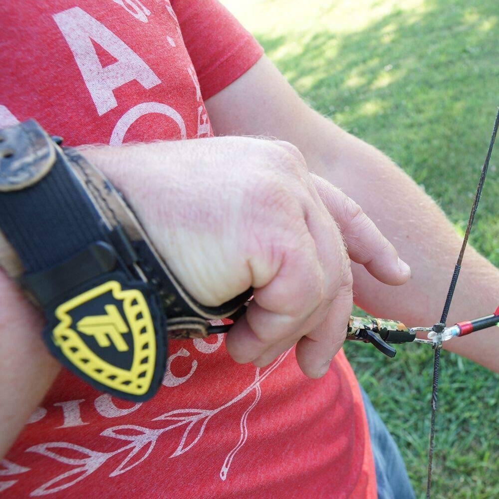 Tru-Fire Edge Buckle Foldback Adjustable Archery Compound Bow Release - Camo Wrist Strap With Foldback Design