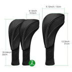 Golf Club Head Covers For Fairway Woods Driver Hybrids 3 Pieces Long Neck Mesh Sports Fan Golf Club Headcovers Set With Intercha