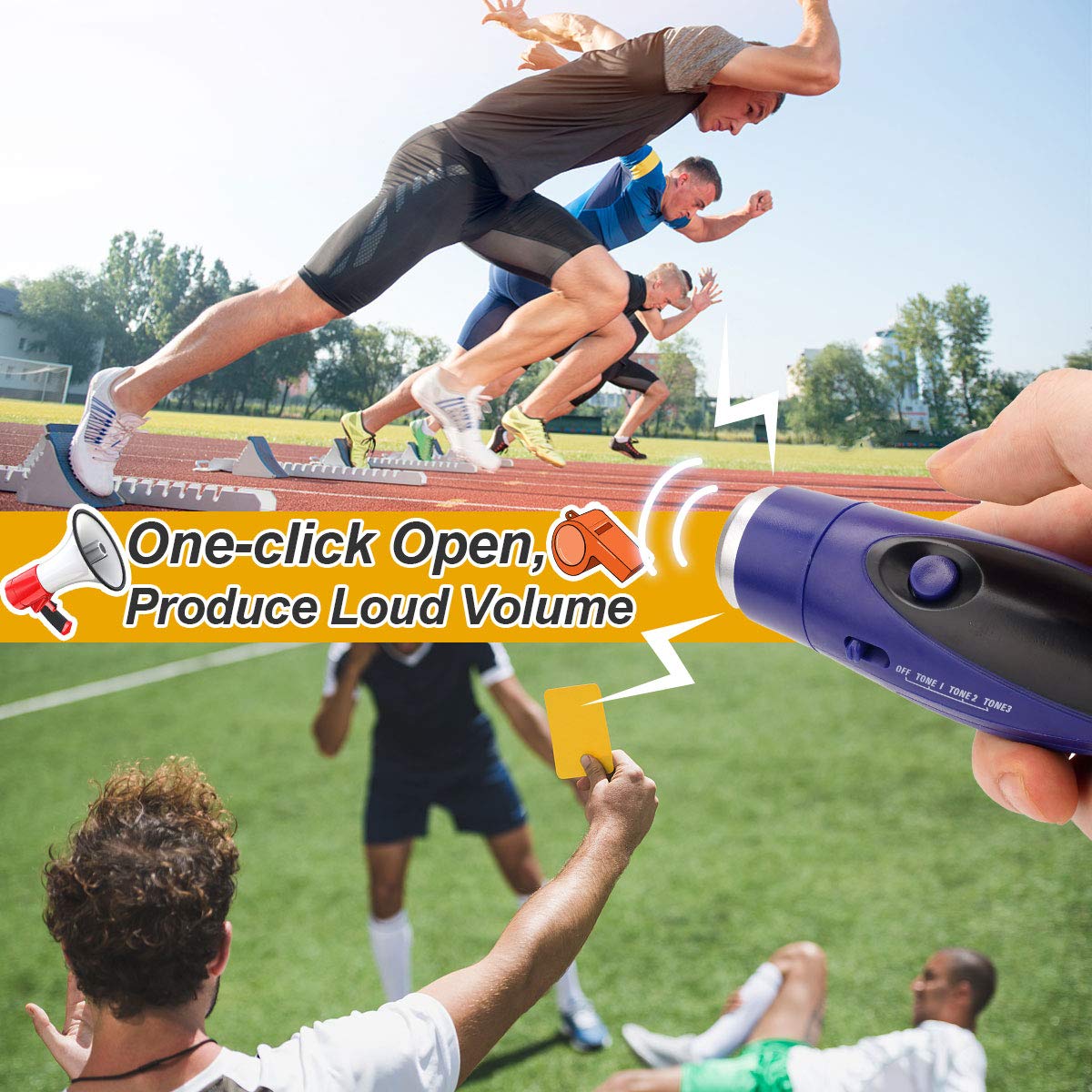 Electronic Whistle, Battery Operated Whistle Adjustable 3 Different Loud Whistle Sounds With Lanyard Handheld Electronic Whistle