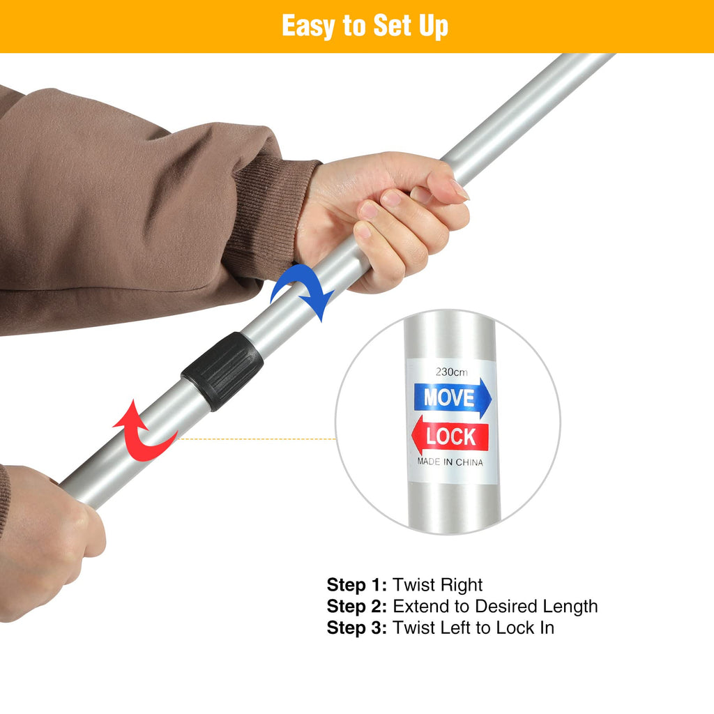 Redcamp Aluminum Adjustable Camping Tarp Poles, Set Of 2, 90'' Telescoping Lightweight Tent Poles For Shelter, Hammock Rain Fly,