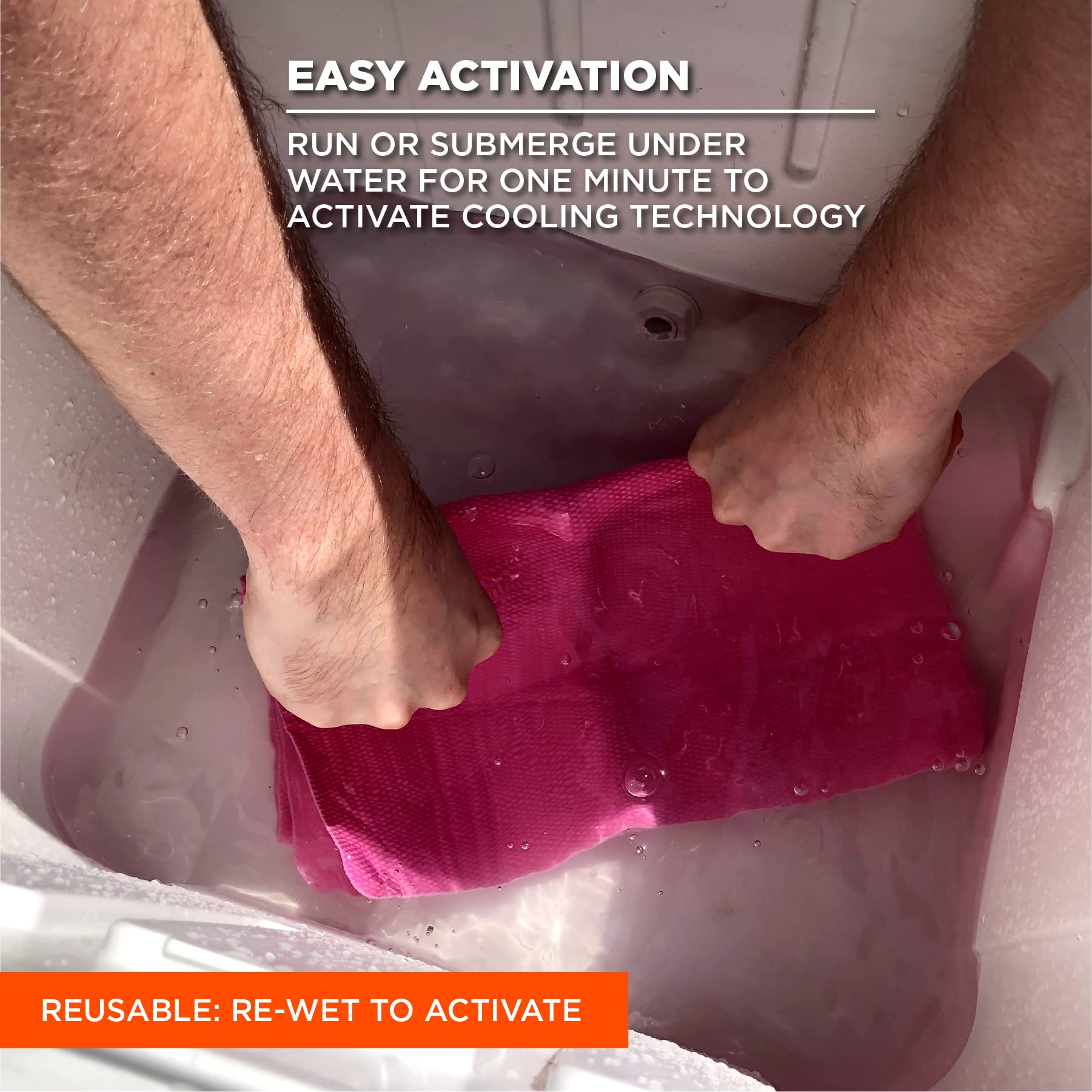 Ergodyne Chill Its 6602 Cooling Towel, Long Lasting Cooling Relief, Pink