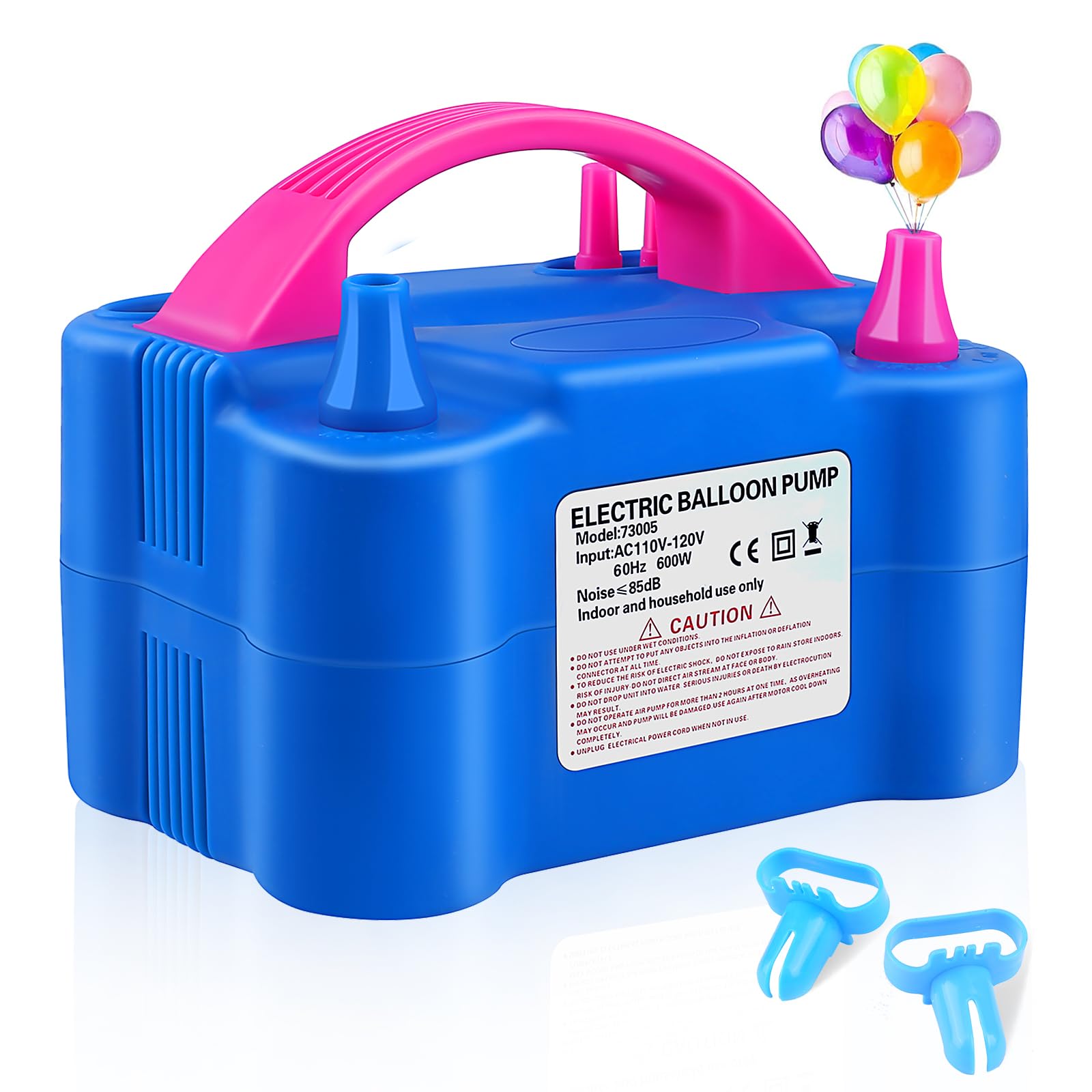 Electric Balloon Pump,Qipump 110V 600W Balloon Blower Inflator Dual Nozzle Air Pump Balloons Inflator For Decoration, Party, Spo
