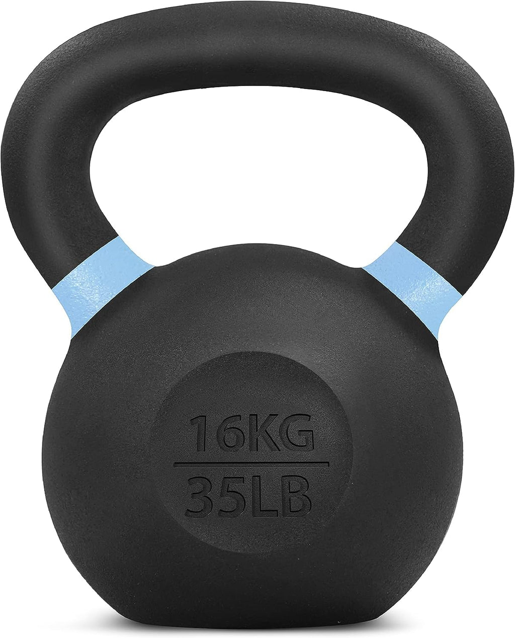 Yes4All Powder Coated Cast Iron Competition Kettlebell With Wide Handles & Flat Bottoms - 16 Kg / 35 Lb