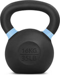 Yes4All Powder Coated Cast Iron Competition Kettlebell With Wide Handles & Flat Bottoms - 16 Kg / 35 Lb