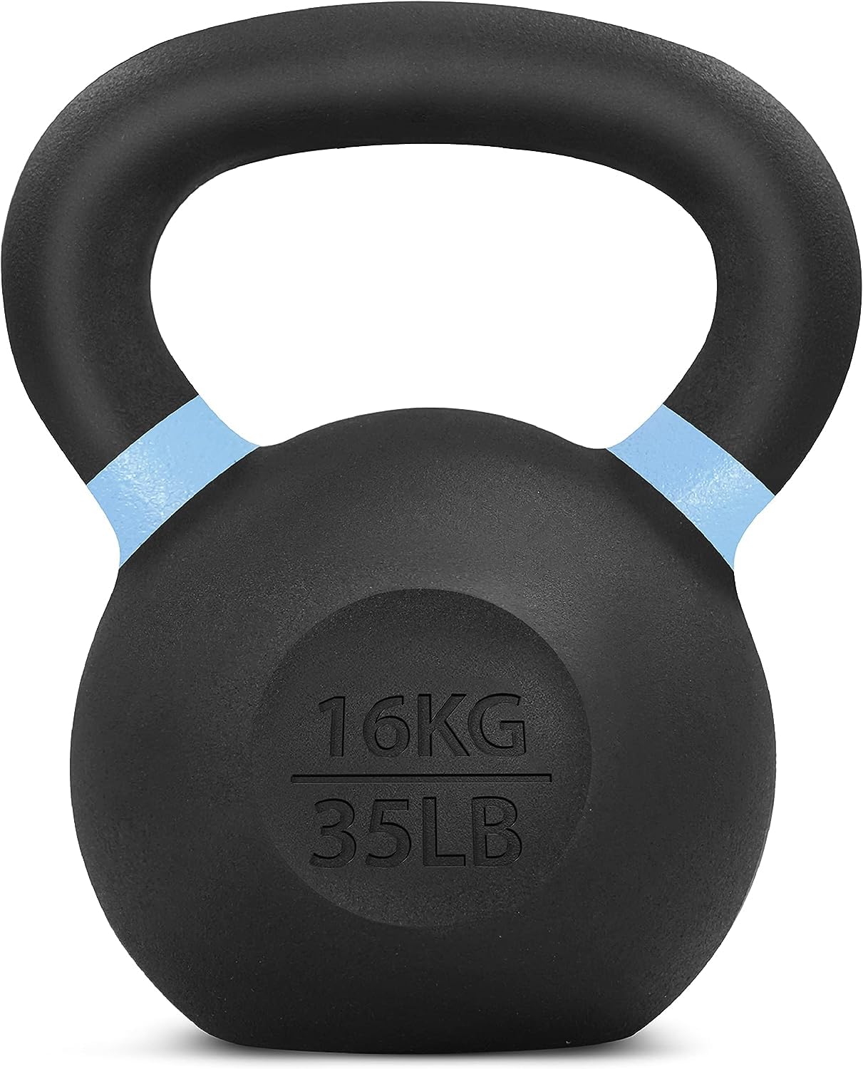 Yes4All Powder Coated Cast Iron Competition Kettlebell With Wide Handles & Flat Bottoms - 16 Kg / 35 Lb