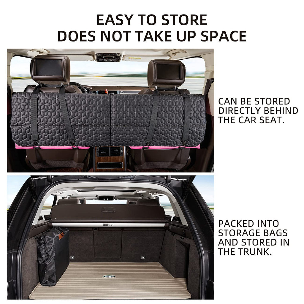 Abe Non-Inflatable Car Bed Mattress,Double-Sided Folding,Portable Back Seat, Travel Camping Mattress For Sleeping(Dinosaur World