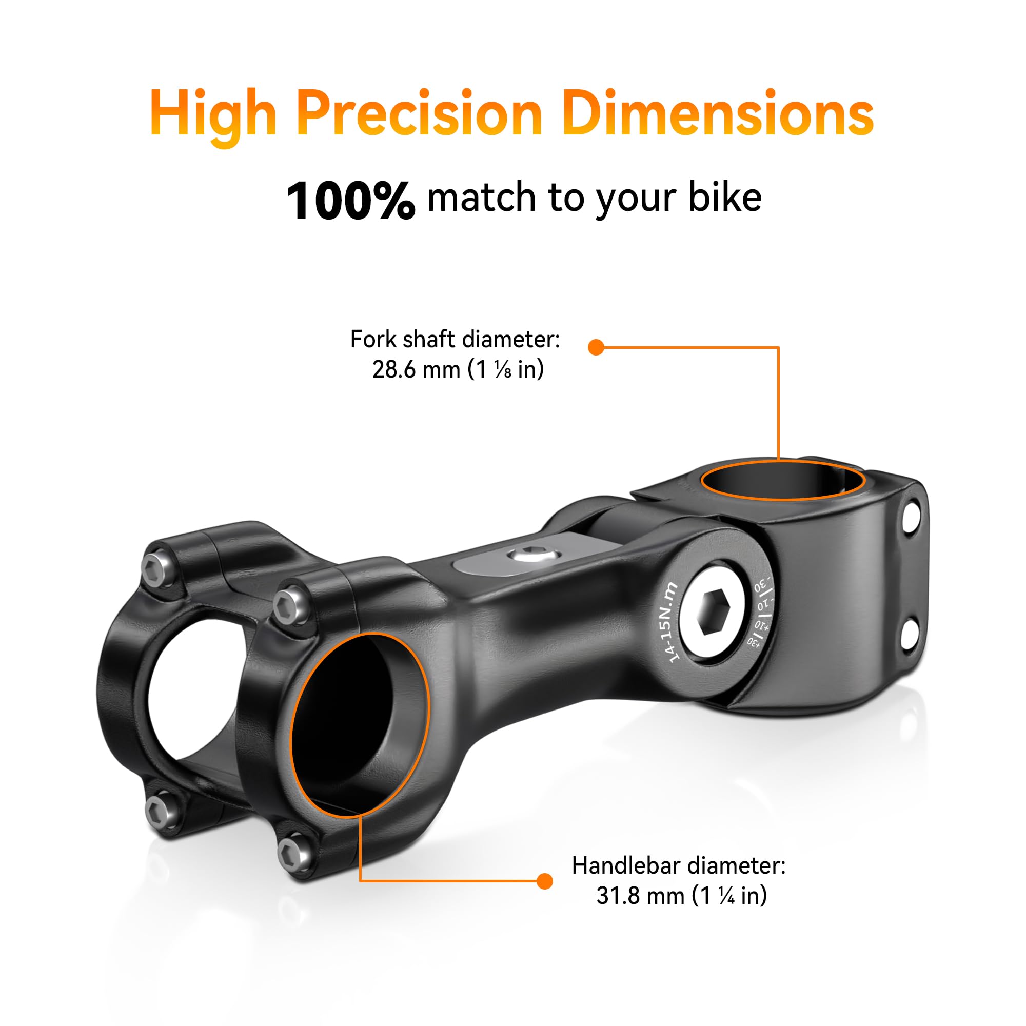 Nicedack Bicycle Stem 31.8Mm X 100Mm, Aluminum Alloy Bicycle Handlebar Stem 60 Adjustable, Bicycle Handlebar Riser, Rustproof Ha
